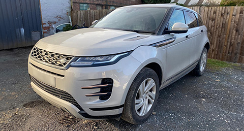 a silver Range Rover with a new paint job